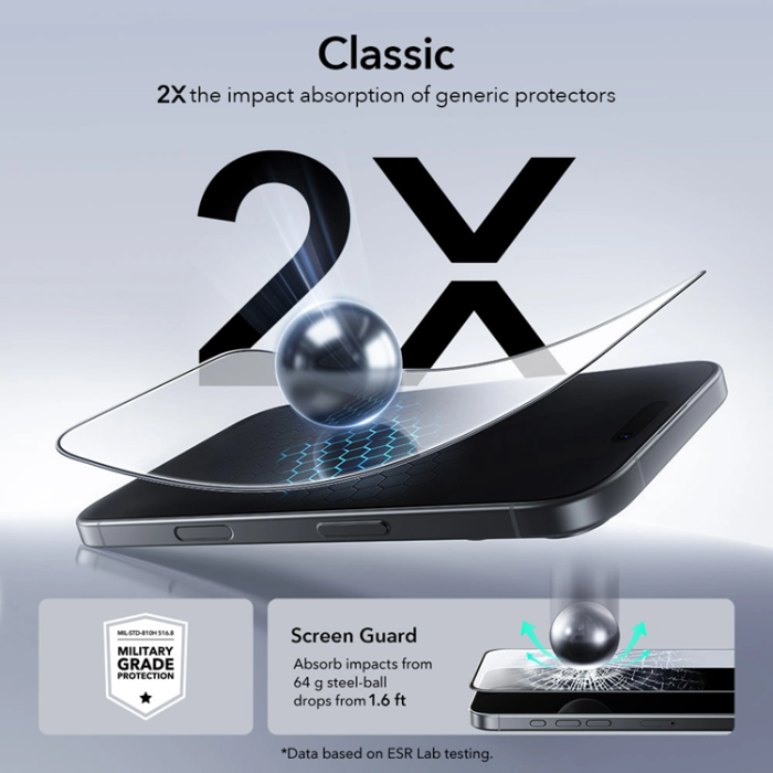 ESR - [2-PACK] ESR iPhone 17 Härdat Glas Skärmskydd - Clear