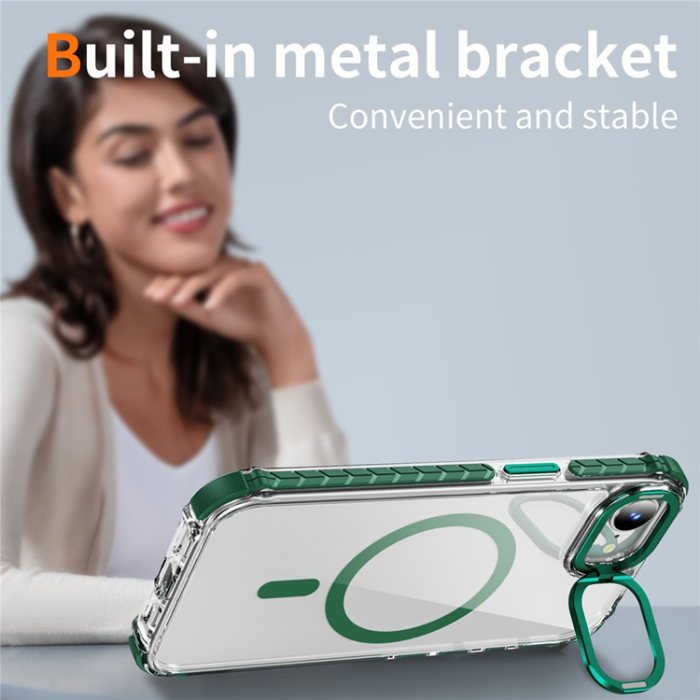 A-One Brand - iPhone 16e Mobilskal MagSafe Kickstand - Grön