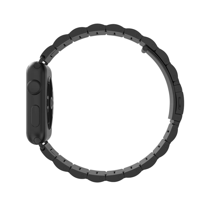 A-One Brand - Apple Watch 2/3/4/5/6/7/SE (42/44/45mm) Armband Metall - Svart
