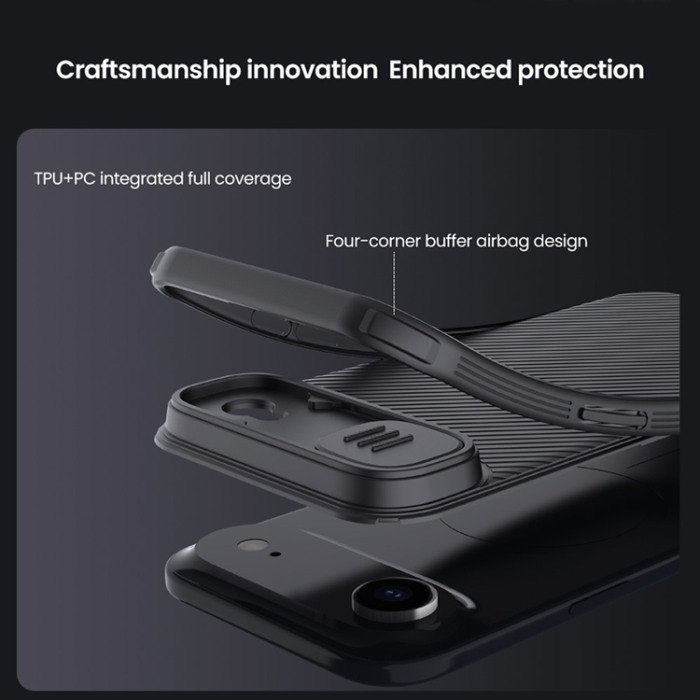 Nillkin - NILLKIN iPhone 17 Air Mobilskal Slide Kamera Lid - Svart