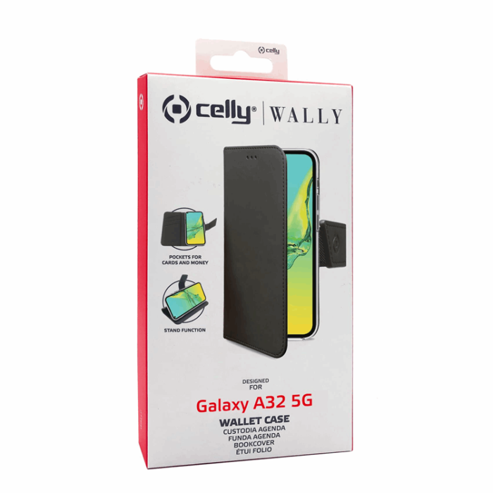 Celly - Celly Galaxy A32 5G Plånboksfodral - Svart