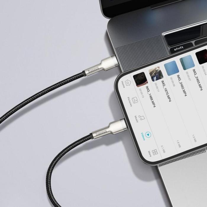 BASEUS - Baseus Cafule Metal USB-A till Lightning kabel Pd20w 1m - Svart