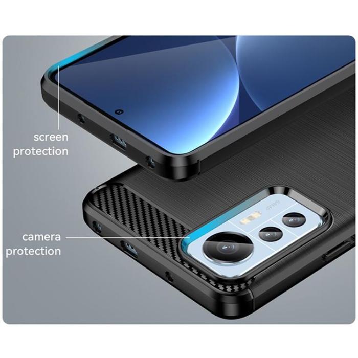 UTGATT1 - Tech-Protect Xiaomi 12 Lite Skal TPU Carbon - Svart