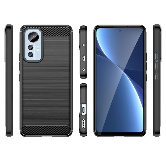 UTGATT1 - Tech-Protect Xiaomi 12 Lite Skal TPU Carbon - Svart