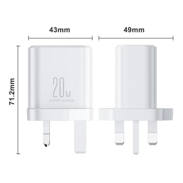 Joyroom - Joyroom UK Väggladdare USB-A/USB-C 20W - Vit