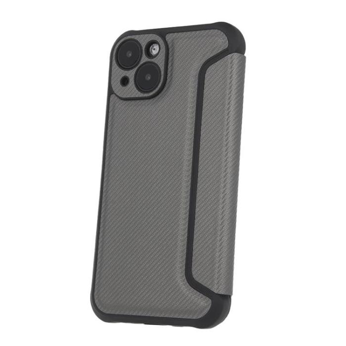 OEM - Galaxy S22 Plånboksfodral Smart Carbon - Silver