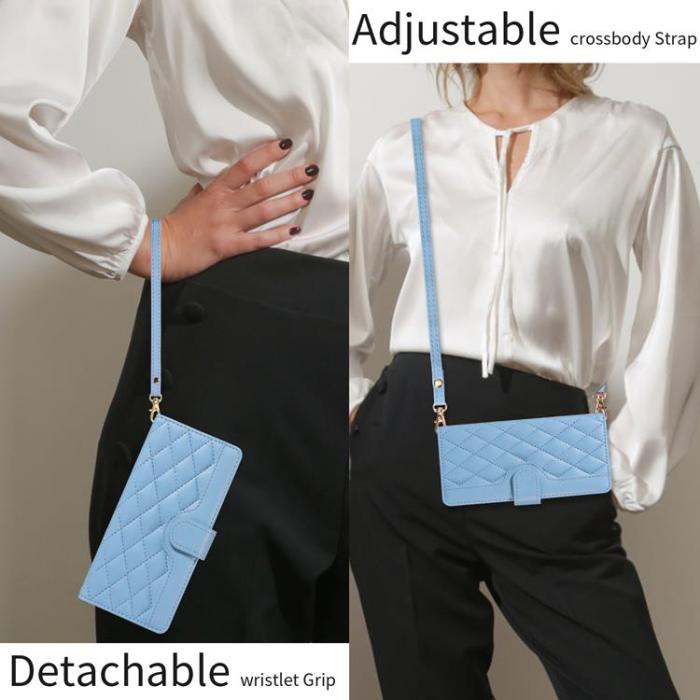 A-One Brand - Xiaomi 17 Pro Plånboksfodral Rhombus Läder Med Rem - Blå