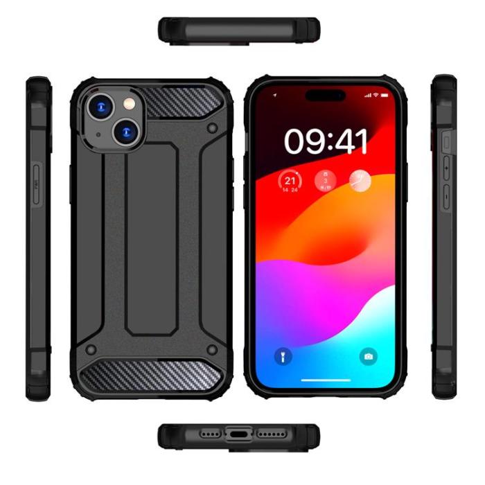 OEM - iPhone 15 Plus Mobilskal Hybrid Armor - Svart