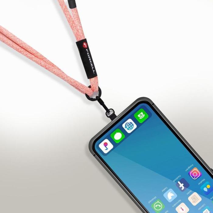 Forcell - Forcell Crossbody Mobilrem Lanyard med Justerbar Längd - Rosa