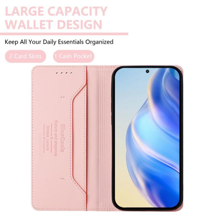 OEM - RINACASIS Samsung Galaxy S26+ Plånboksfodral Konstläder RFID Skydd - Rosa