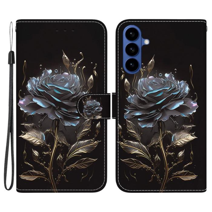 OEM - Samsung Galaxy S26 Plånboksfodral Anti-Drop Mönstertryck Konstläder - Svart Ros