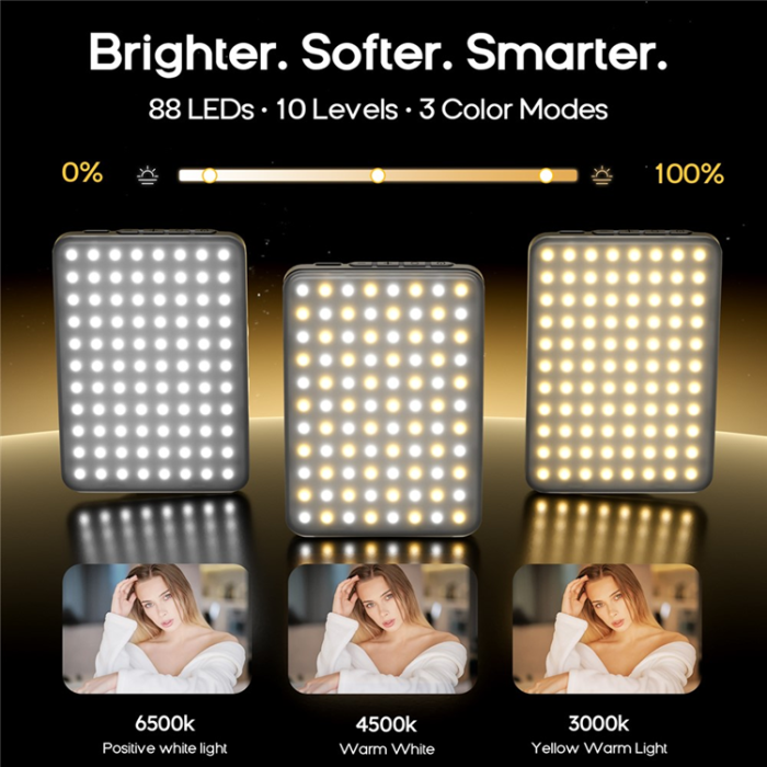 OEM - Bärbar Selfielampa för Liveströmmande Videokonferenser 2000mAh XJ103 Pro