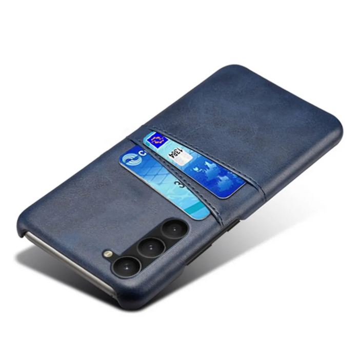 Taltech - Galaxy S23 Plus Mobilskal Korthållare PU-läder - Blå