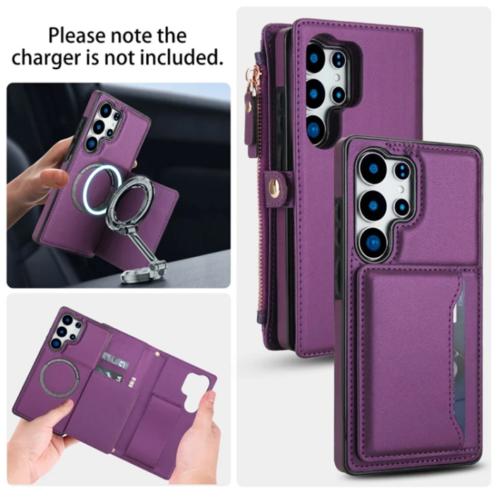 A-One Brand - Galaxy S25 Ultra Plånboksfodral MagSafe Detachable - Lila