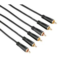 Hama - HAMA Kabel Video 3xRCA-3xRCA Guld Svart 3m
