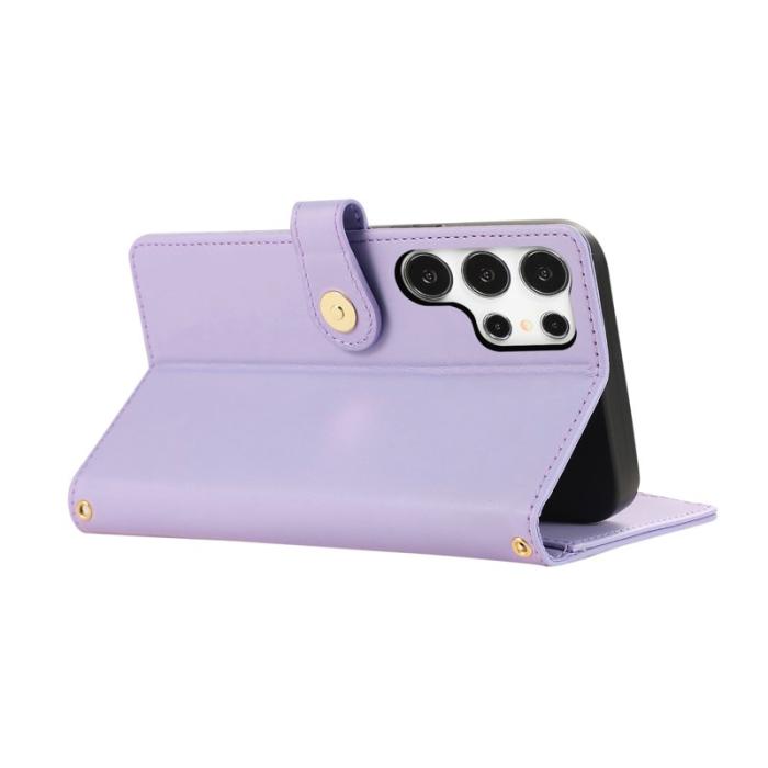 OEM - Mobilfodral för Samsung Galaxy S26 Ultra Konstläder Fickor - Lila