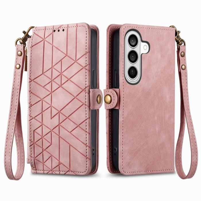 OEM - Plånboksfodral för Samsung Galaxy S26 Konstläder med dragkedja - Rosa