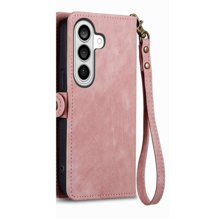 OEM - Plånboksfodral för Samsung Galaxy S26 Konstläder med dragkedja - Rosa