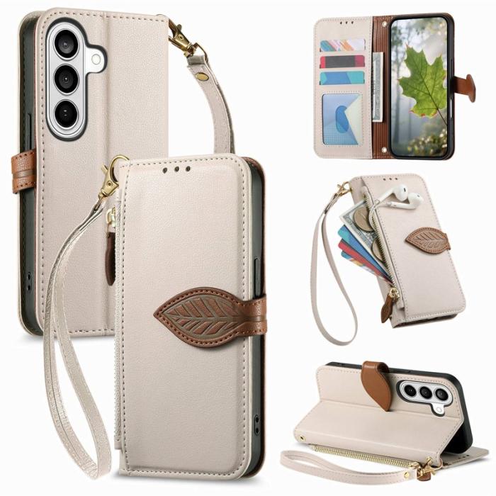 OEM - Mobilfodral för Samsung Galaxy S26 Plus Magnetiskt Konstläder - Beige
