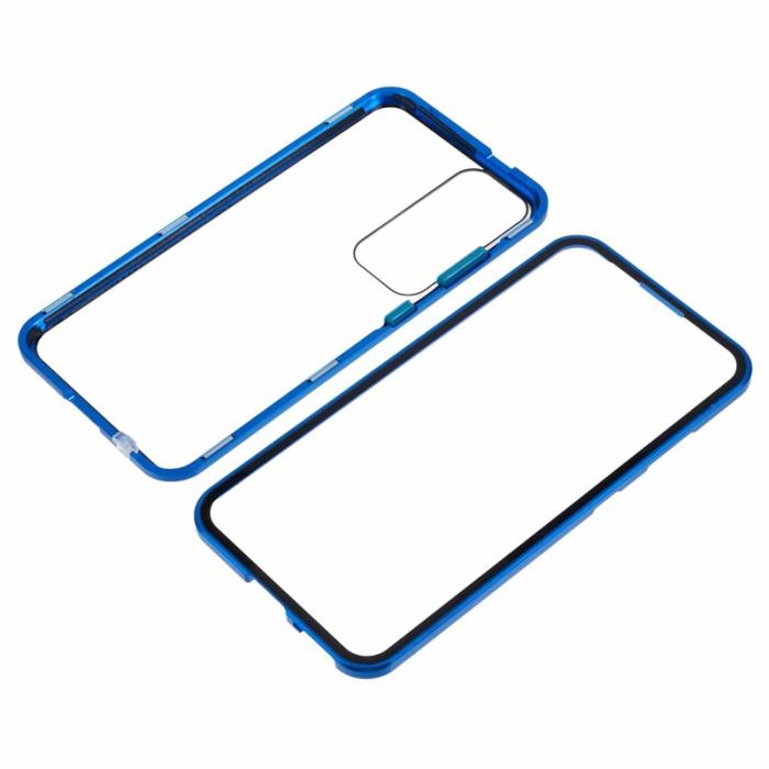 OEM - Mobilskal för Samsung Galaxy S26 Plus Dubbel-sidigt härdat glas - Blå