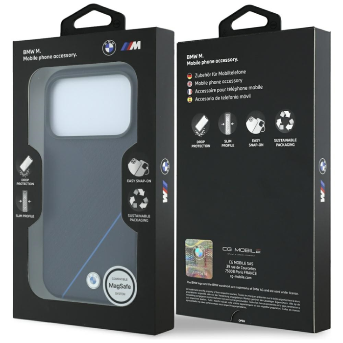 BMW - BMW Mobilskal till iPhone 18 Pro Max/17 Pro Max Magsafe M Tire Track Blue Line