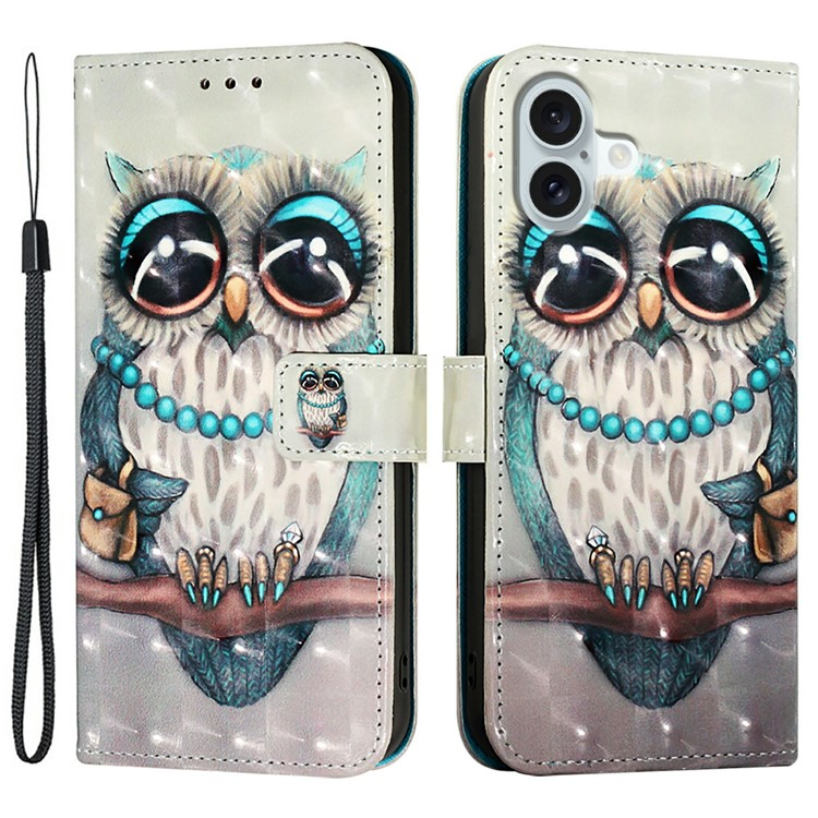 iPhone 16 Plus Plånboksfodral Printing Pattern Med Rem | 2353 | AlltMobil