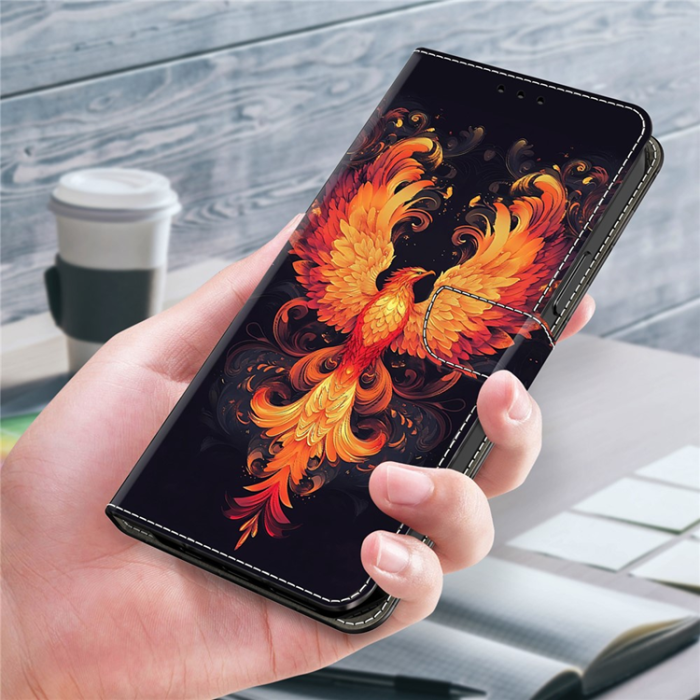 A-One Brand - Galaxy A17 5G Plånboksfodral Pattern Printing - Flame Bird