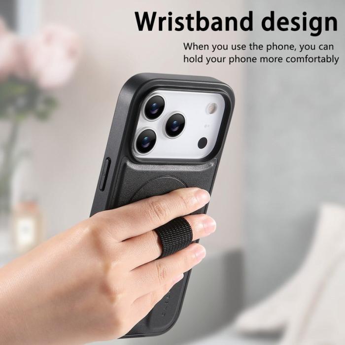 CASENEO - CASENEO iPhone 17 Pro Fodral Magnetiskt KonstLäder - Svart