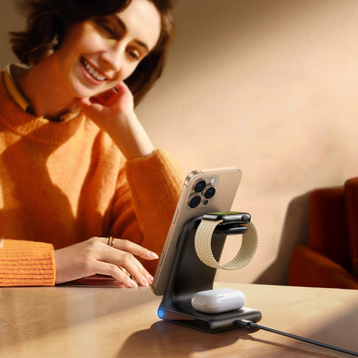 Joyroom - Joyroom MagSafe Trådlös Laddare iPhone, Apple Watch, AirPods