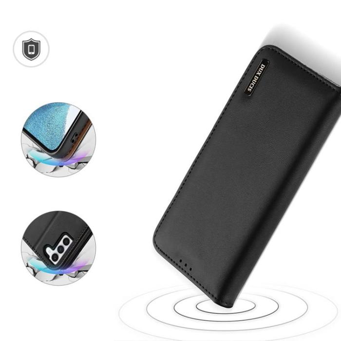 DuxDucis - Dux Ducis Galaxy S23 Plånboksfodral Äkta Läder RFID Hivo - Svart