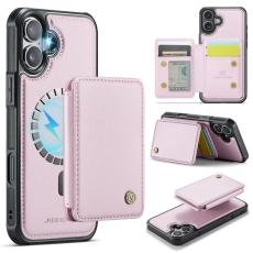 JEEHOOD - JEEHOOD J05 Mobilskal till iPhone 17 L&auml;der med Avtagbar Kortv&auml;ska - Rosa