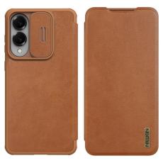 Nillkin - NILLKIN Qin Pro Series Mobilskal till Samsung Galaxy S25 Edge - Brun