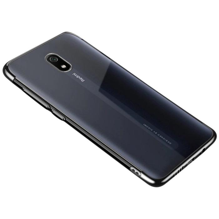 OEM - Clear skal med frame till Xiaomi Redmi 8A - Svart