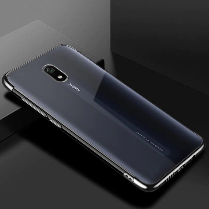 OEM - Clear skal med frame till Xiaomi Redmi 8A - Svart