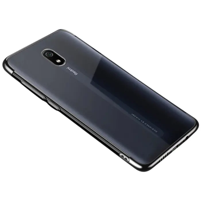 OEM - Clear skal med frame till Xiaomi Redmi 8A - Svart