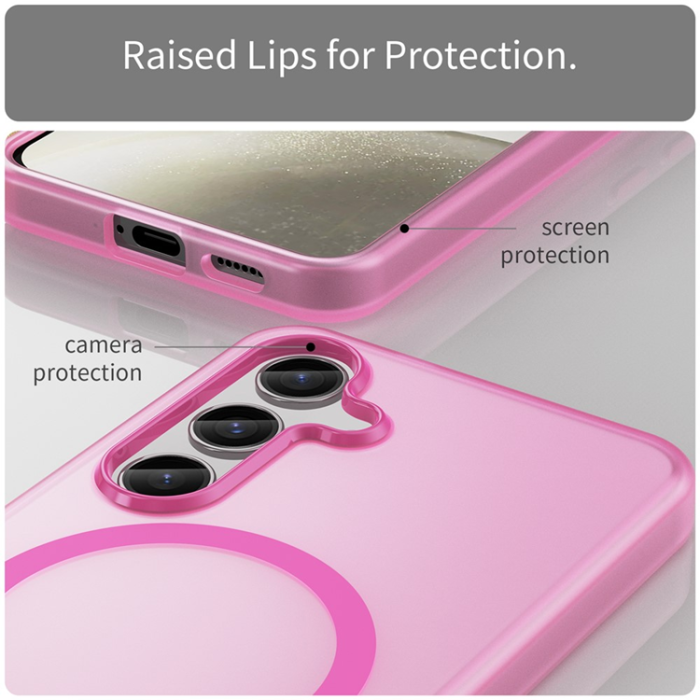 A-One Brand - Galaxy S25 Plus/S24 Plus Mobilskal MagSafe Frost - Rosa