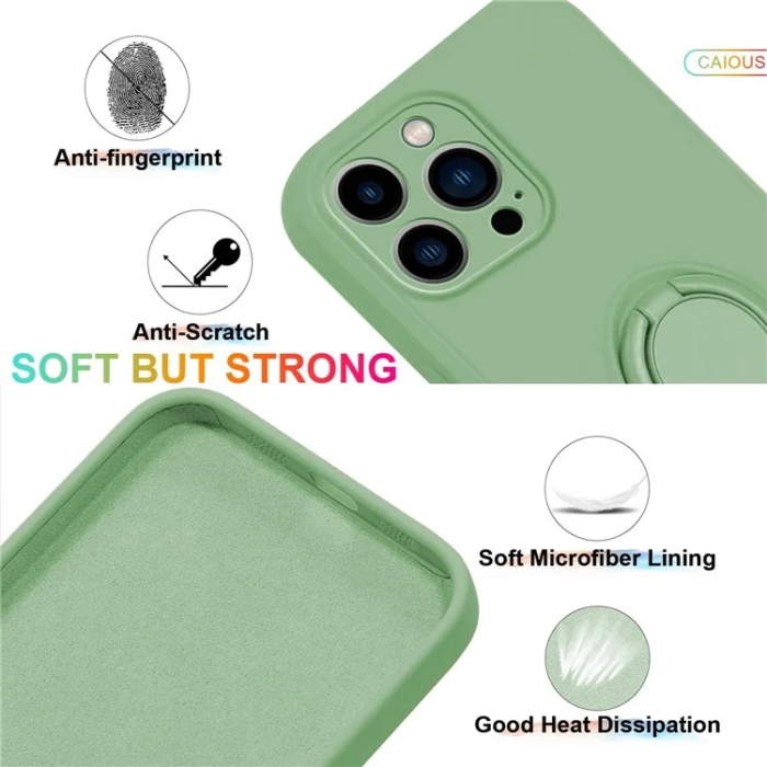 OEM - iPhone 16 Plus Mobilskal Silikon Ring - Grön
