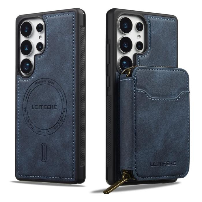 LC.imeeke - LC.IMEEKE L6 Samsung Galaxy S25 Ultra Plånboksfodral Konstläder - Blå