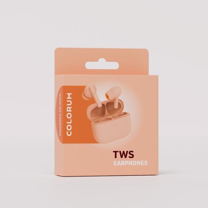 Colorum - Colorum TWS In-Ear Hörlurar Bluetooth CTWS-14 - Peach Fuzz