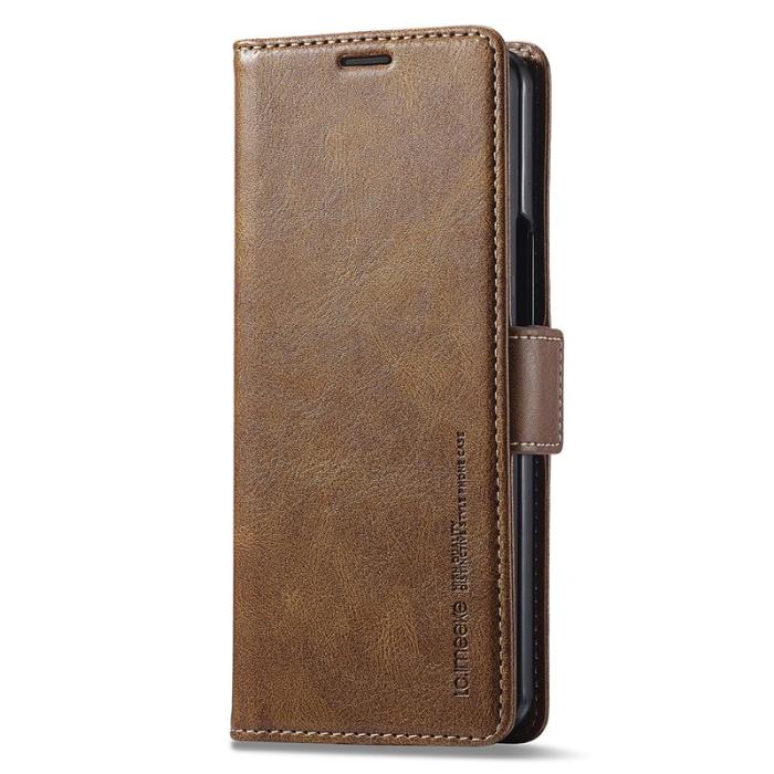 LC.imeeke - LC.IMEEKE Samsung Galaxy Z Fold5 Plånboksfodral Konstläder - Brun