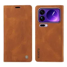 YIKATU - YIKATU Xiaomi 17 Pro Max Plånboksfodral Skin Touch - Brun