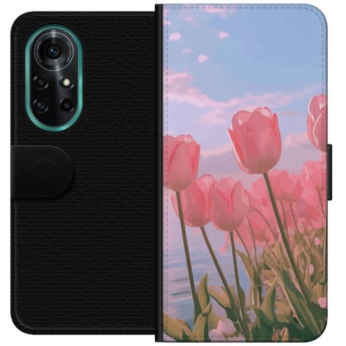 iSecrets - Plånboksfodral till Huawei nova 8 Pro med Rosa Tulpaner
