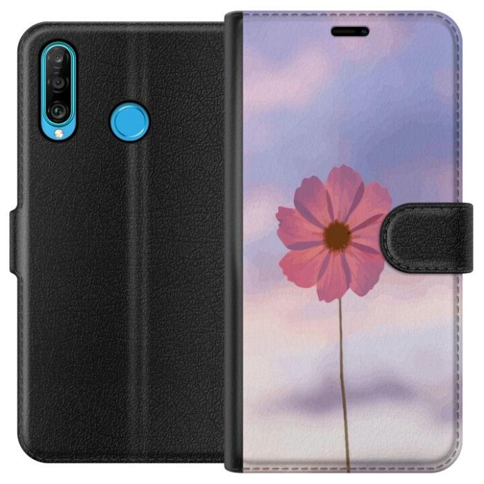 iSecrets - Plånboksfodral till Huawei P30 lite med Rosa blomma