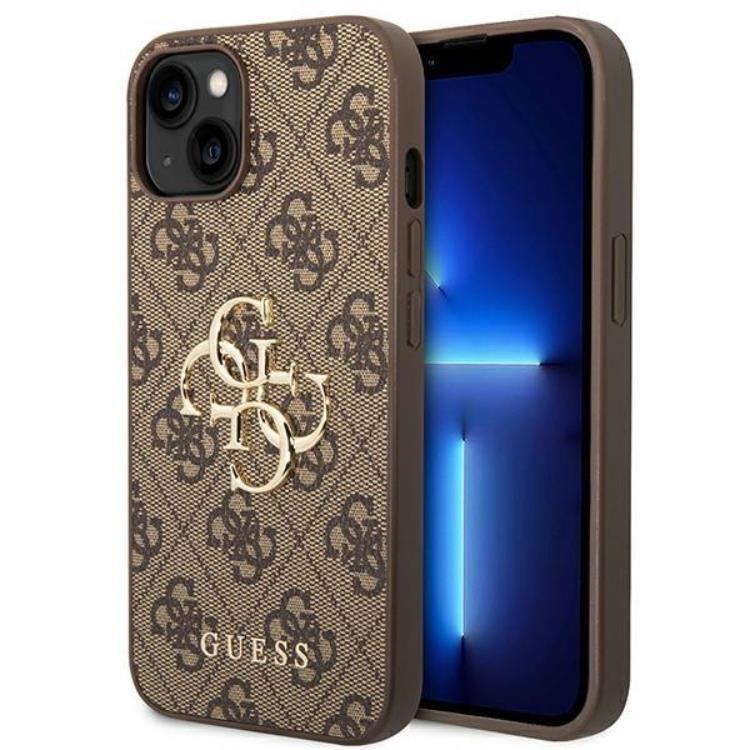 GUESS iPhone 14 Skal Big Metall Logo - Brun | 2353 | AlltMobil
