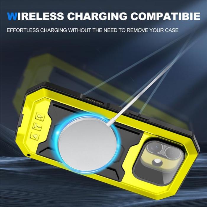 R-JUST - R-JUST iPhone 17 Mobilskal Med Härdad Glas - Gul