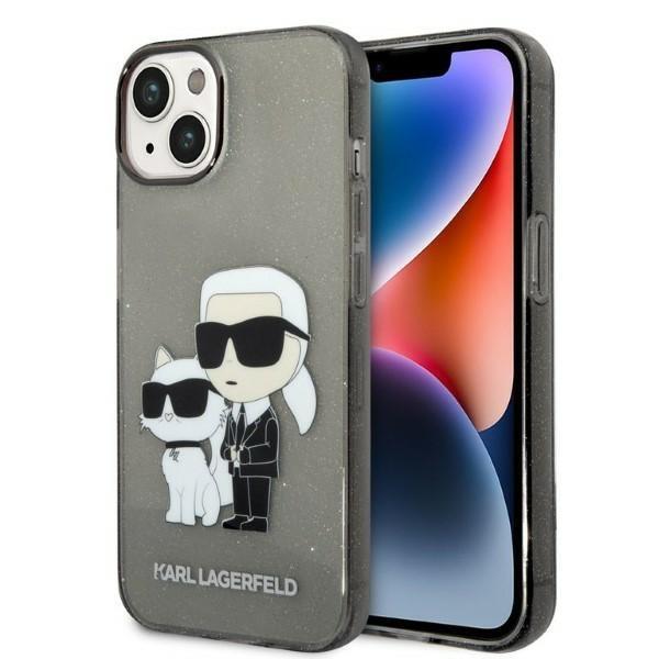 Karl Lagerfeld iPhone 14 Plus Skal IML GLIT NFT Karl & Choupette - Svart | 2353 | AlltMobil