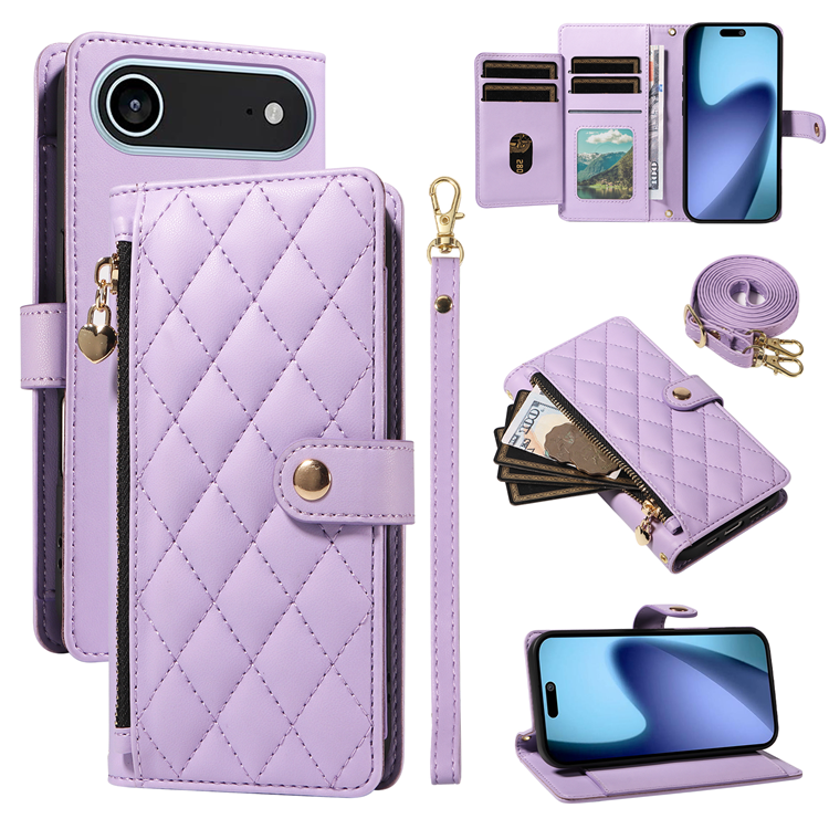 iPhone Air Plånboksfodral Rhombus Läder - Lila | 2353 | AlltMobil