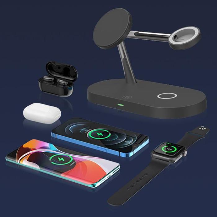 UTGATT - Tech-Protect 3-i-1 Trådlös Laddare iPhone, Apple Watch, Airpods A14 - Svart