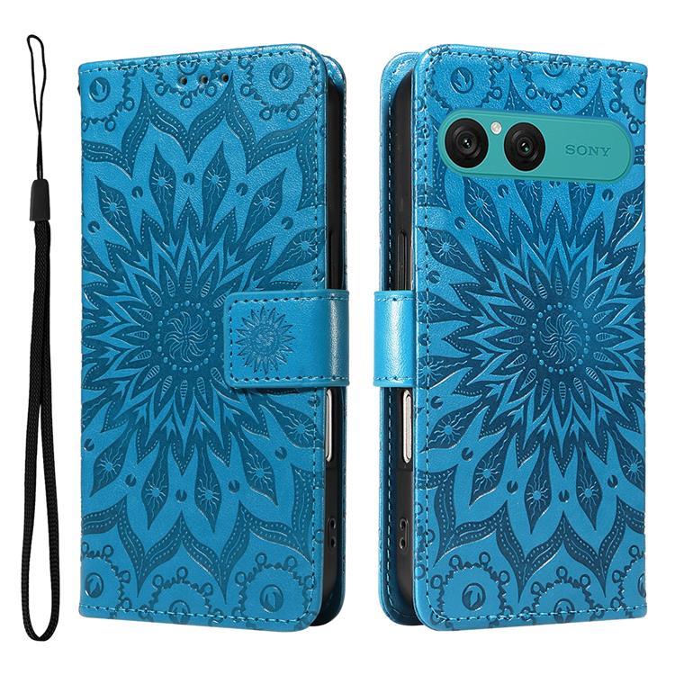 Sony Xperia 10 VII Plånboksfodral Sunflower Imprinted - Blå | 2353 | AlltMobil