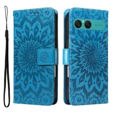 A-One Brand - Sony Xperia 10 VII Plånboksfodral Sunflower Imprinted - Blå